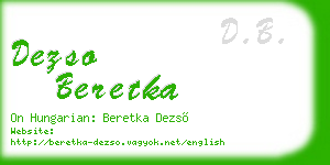 dezso beretka business card
